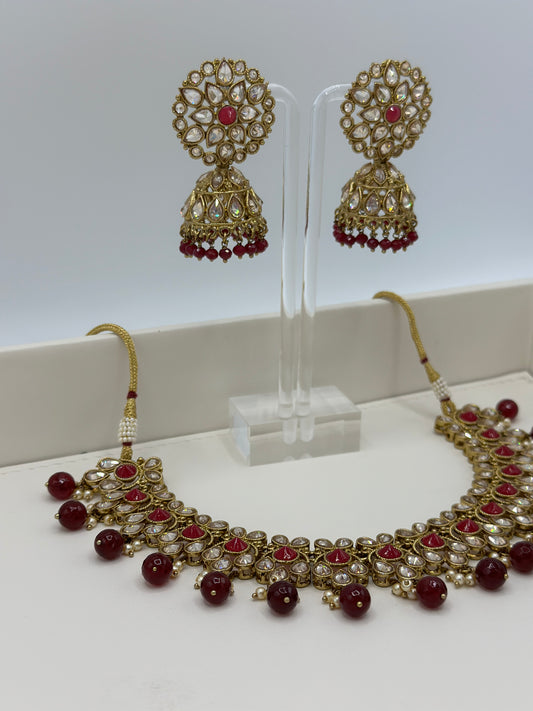 Anarkali Necklace Set | Majenta Necklace Set | Varalondon