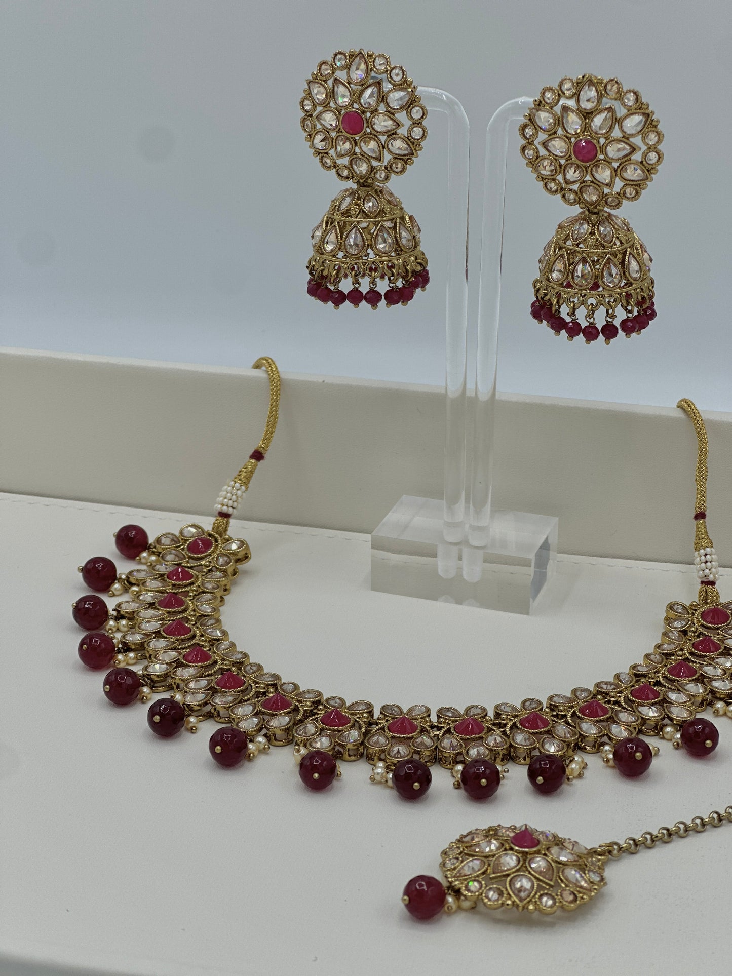 Anarkali Necklace Set | Majenta Necklace Set | Varalondon