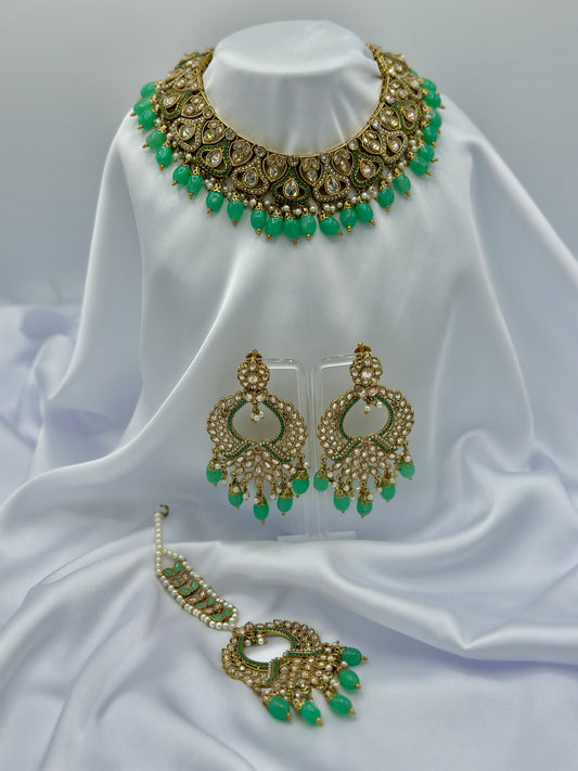 Harpreet Necklace Set | Harpreet Crystals Earrings | Varalondon