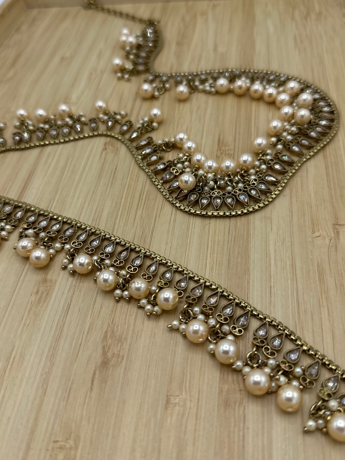 Maaya Crystals Pearls | Champagne Crystals Pearls | Varalondon