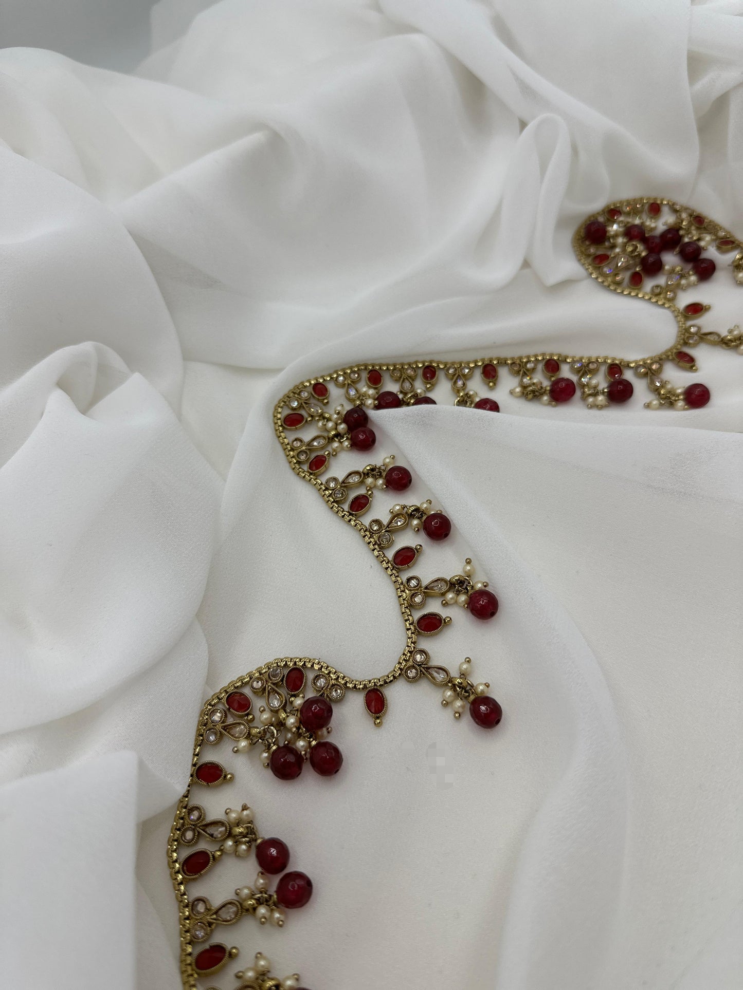 Meera Waist Chain In Maroon