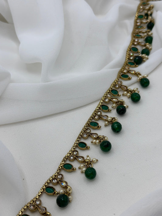 Meera Waist Chain | Emerald Green Chain | Varalondon