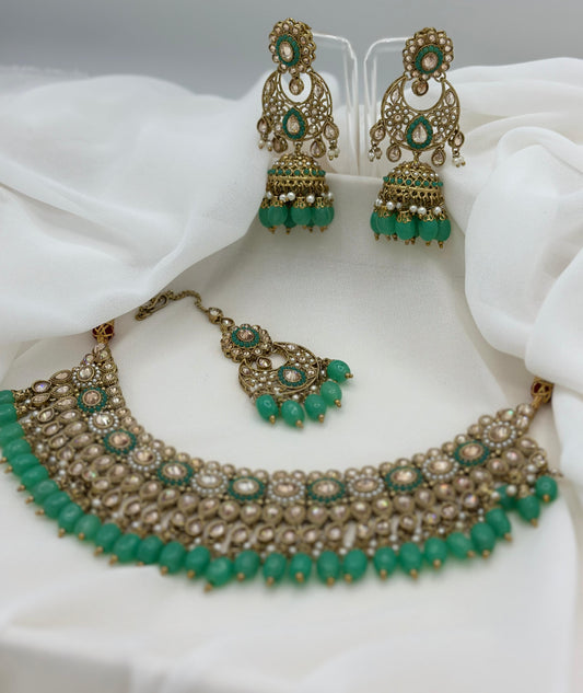 Sahithiyaa Necklace Set | Semi Bridal Necklace Set | Varalondon