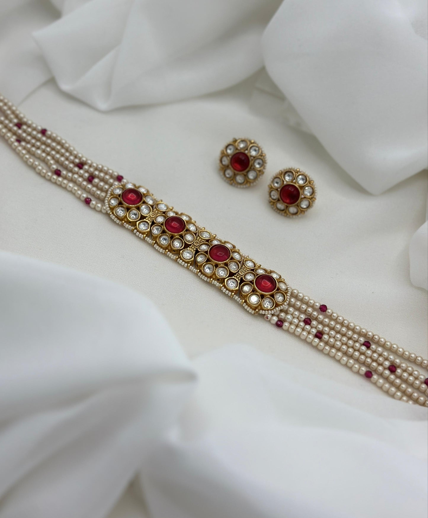 Maroon Choker Set | Indhu Choker Set | Varalondon